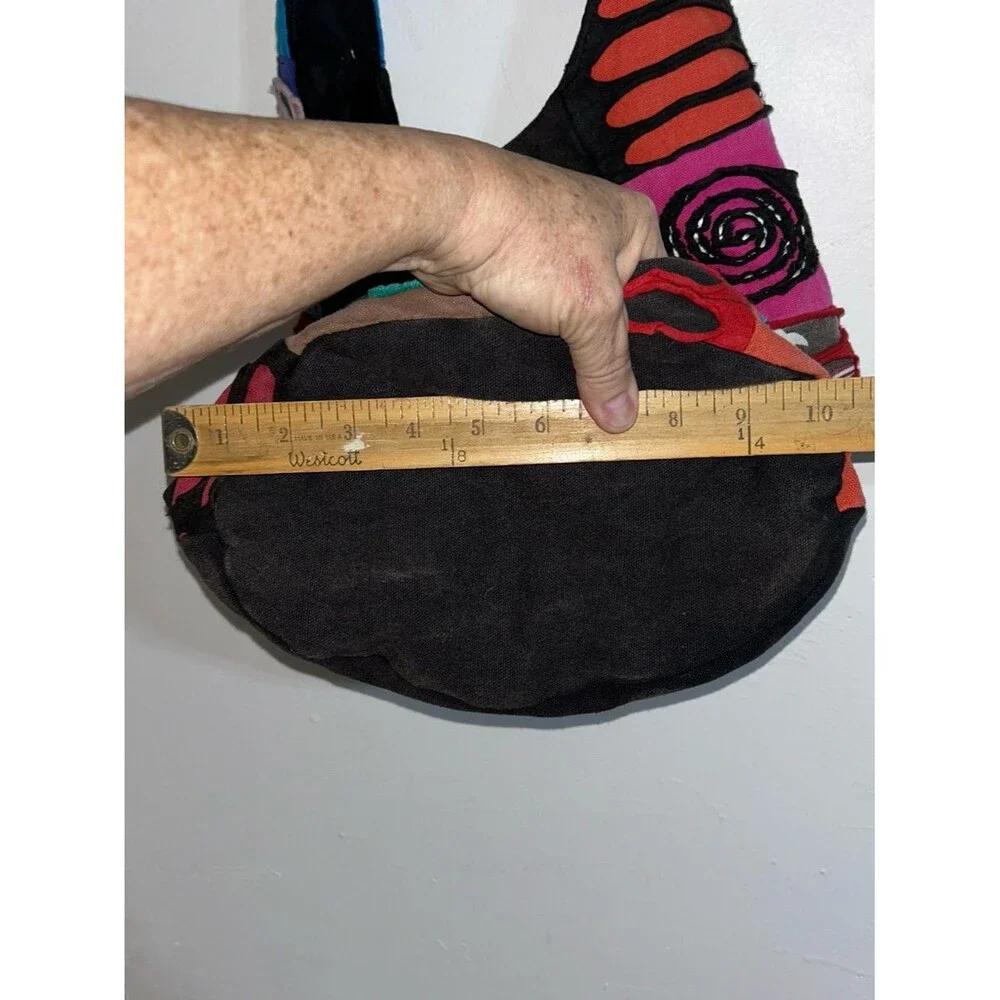 Boho Hobo Hippie Patchwork Shoulder Bag Om Peace Sign Made in India Festival NEW